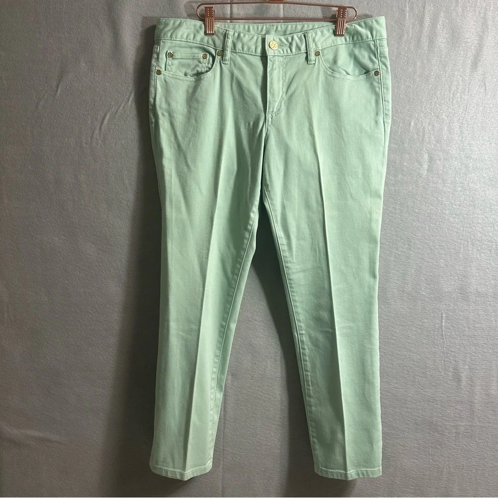 3 Pack Bundle Tory Burch Alexa Cropped Skinny Jean Cropped Skinny Blue Green - Picture 2 of 15